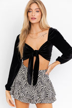 Load image into Gallery viewer, Jasmine Black Velvet Crop Top
