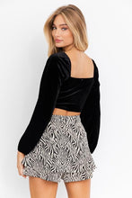 Load image into Gallery viewer, Jasmine Black Velvet Crop Top
