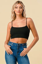 Load image into Gallery viewer, Emily Black Ribbed Crop Top
