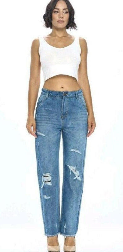 Ripped Straight Leg jeans