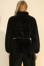 Load image into Gallery viewer, Zoe Black Teddy Crop Top Sweater
