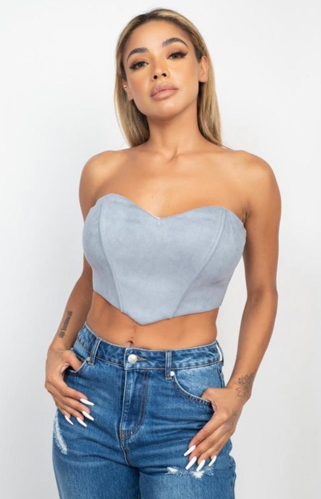 Savannah Blue Suede Top